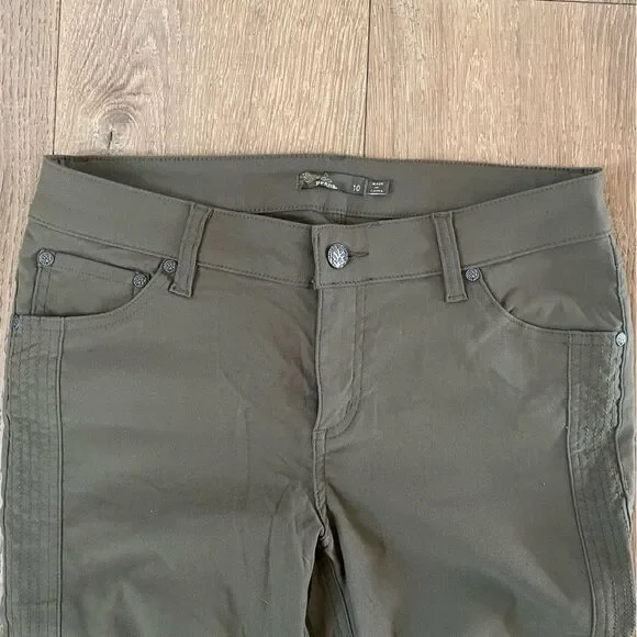 Prana Jenna Women's Pants Outdoor Cargo Green Mid Rise Slim Skinny Leg (Size10) - Picture 6 of 13